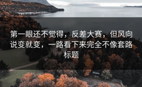 第一眼还不觉得，反差大赛，但风向说变就变，一路看下来完全不像套路标题
